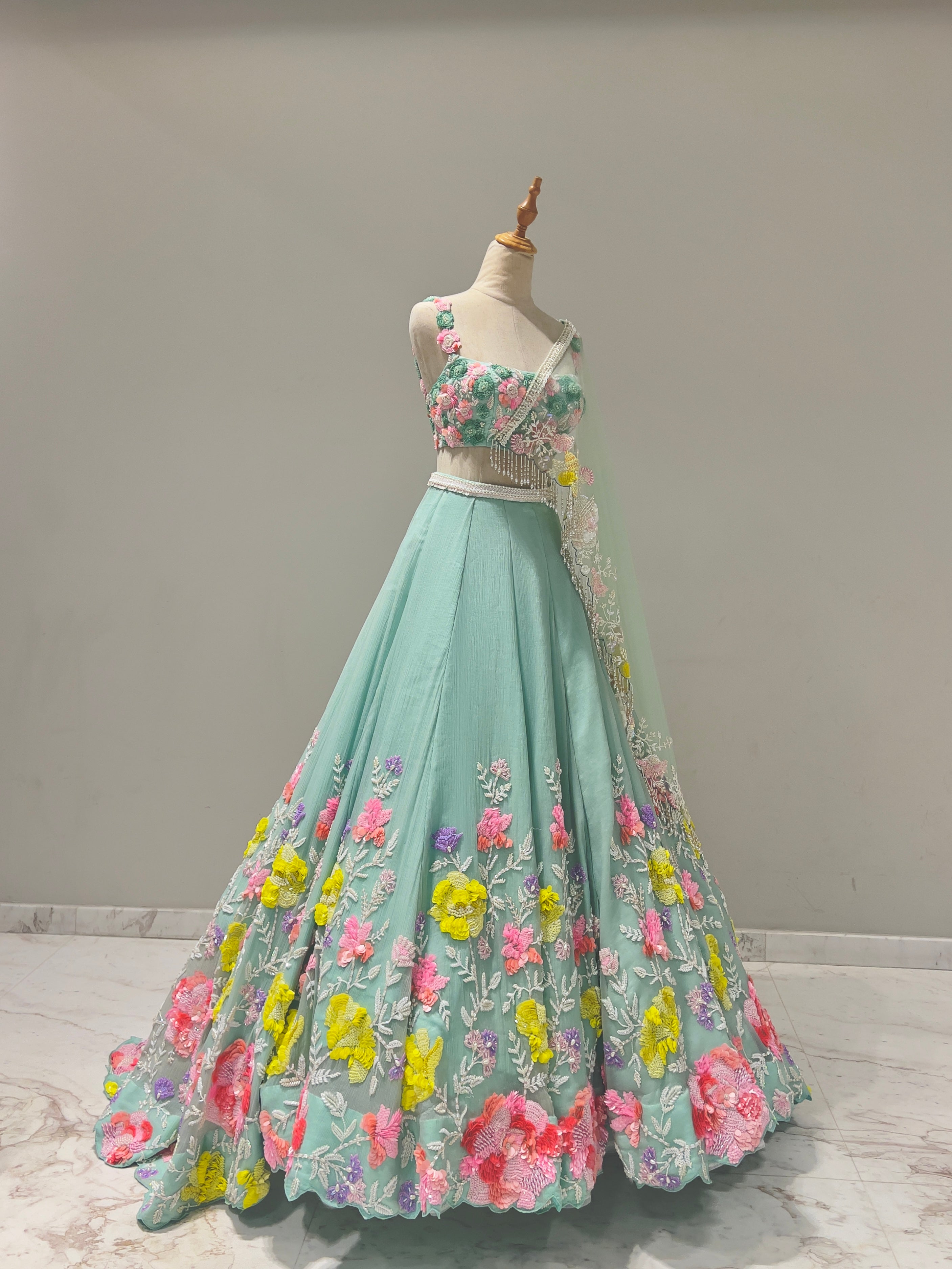 Organza lehenga online best sale