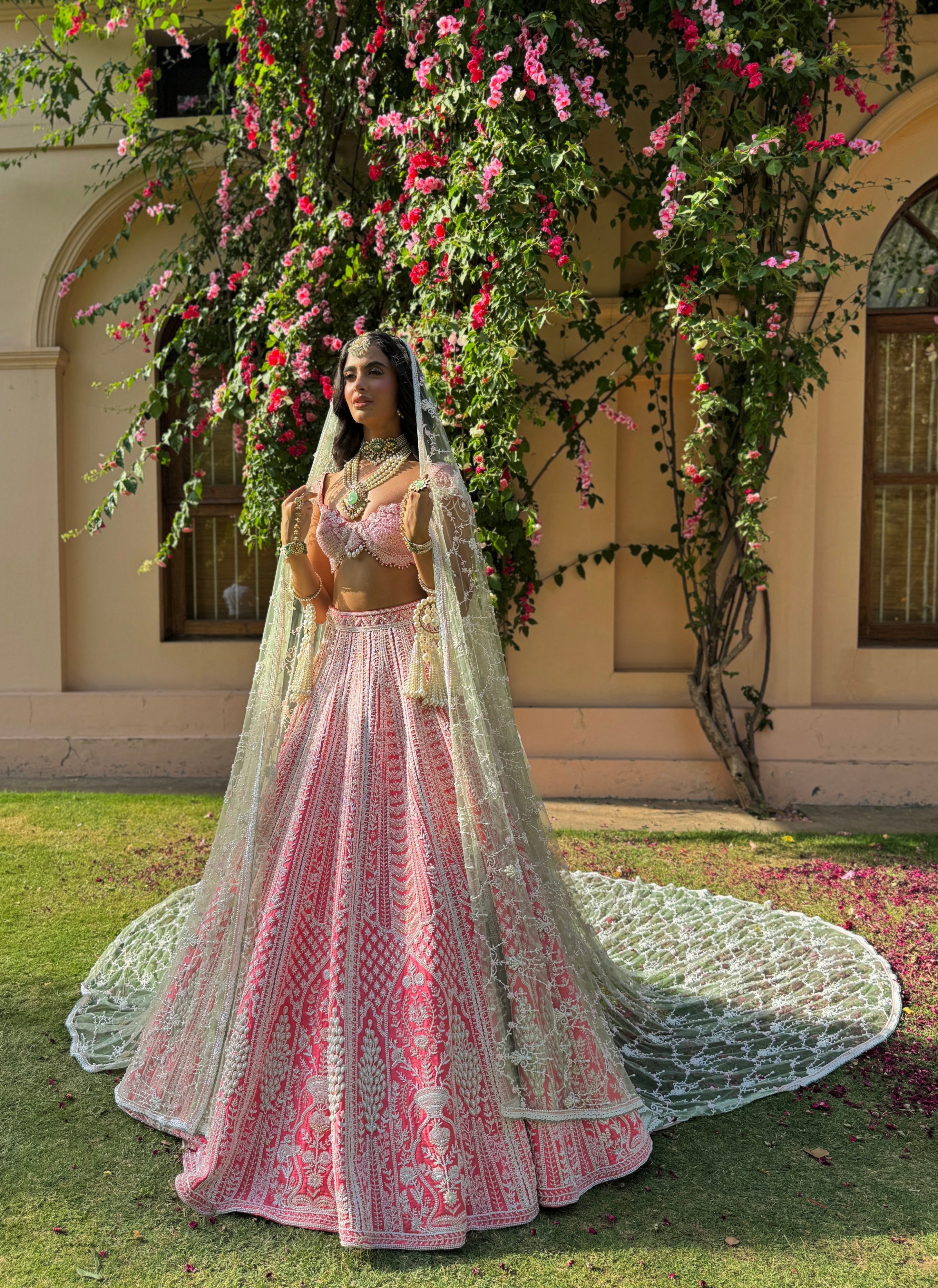 Stunning Indian bridal lehenga with dupatta