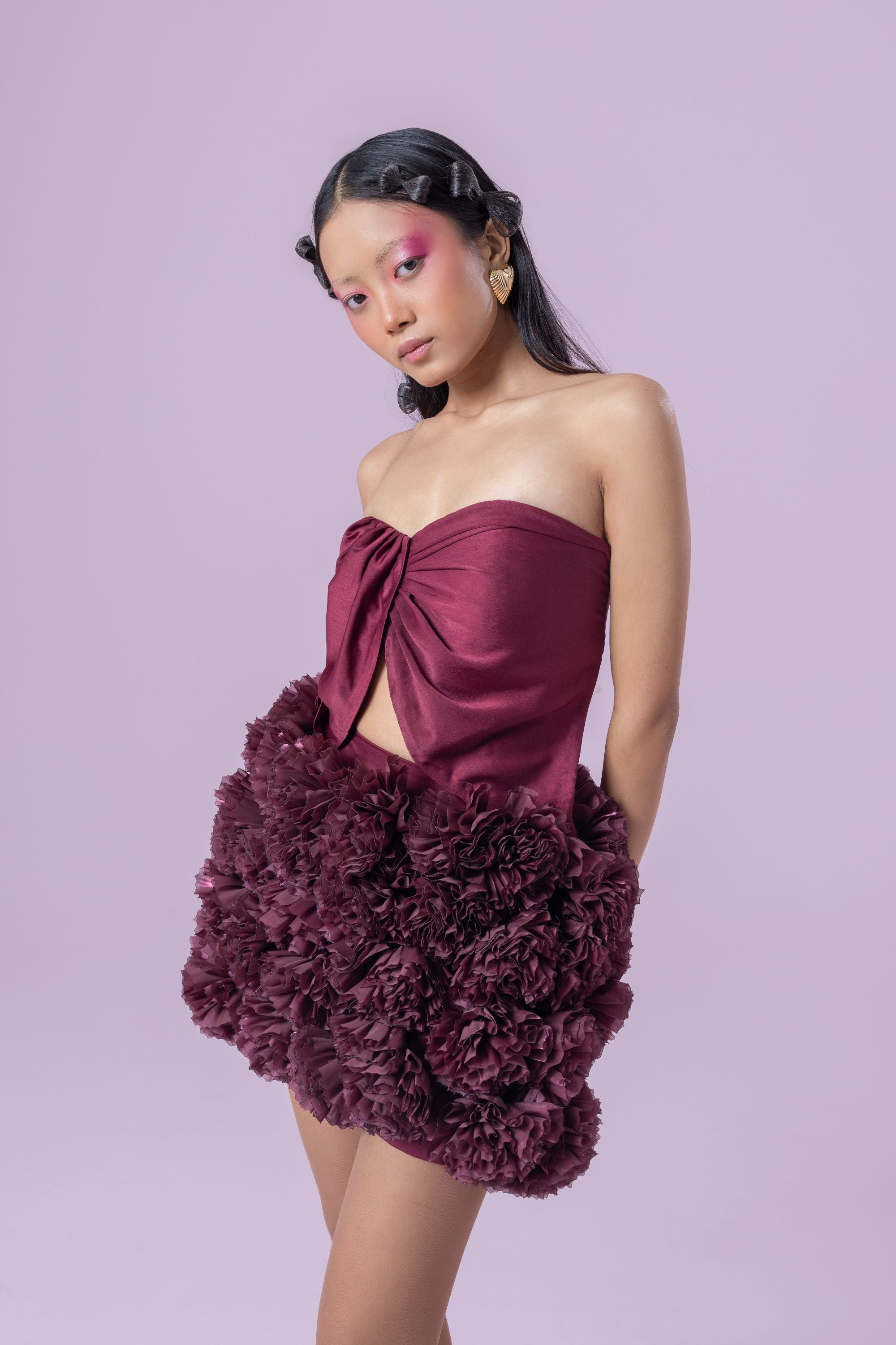 WINE CARNATION DRAPE SET